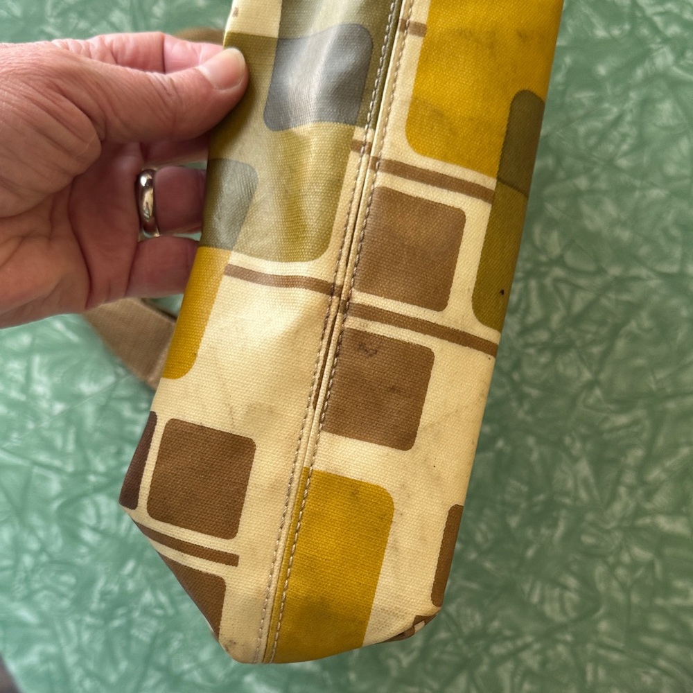 Orla Kiely Geometric Patterned Brown and Green Women's Bag - Picture 5 of 13